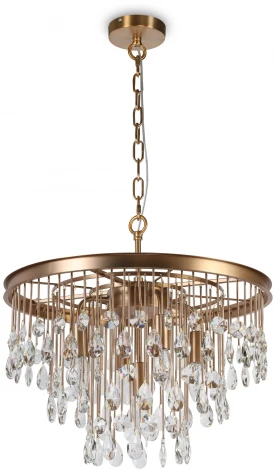 Подвесная люстра каскадная Maytoni Linn MOD091PL-05G (220V, хрусталь, подвески, на цепи)