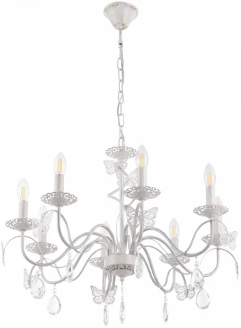 Подвесная люстра Arte Milano AM346179 346179/8 WT+SL (220V, подвески, на цепи, подсвечник, свеча)