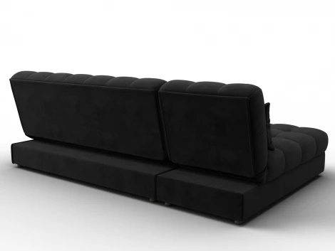 Диван угловой Лига-116 НПБ угол левый (ДСП,ЛДСП,Велюр/Черный) Лига Диванов 136956L