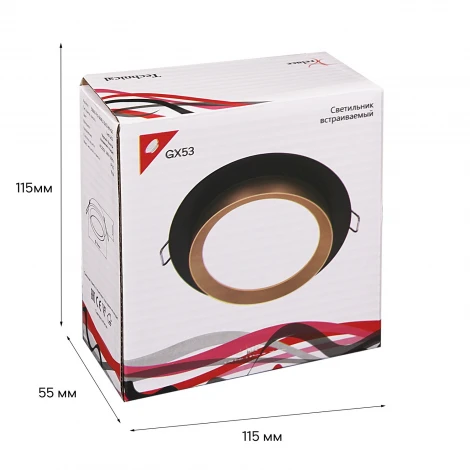 Точечный светильник Reluce 53005-9.0-001RLD GX53 BK+GD