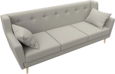 Диван кухонный прямой Брайтон 3 (Бежевый/Рогожка) Лига Диванов арт.122449