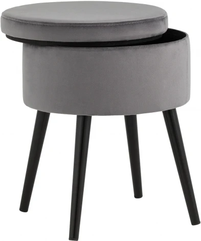 Пуф Клайс с ящиком велюр серый УТ000035911