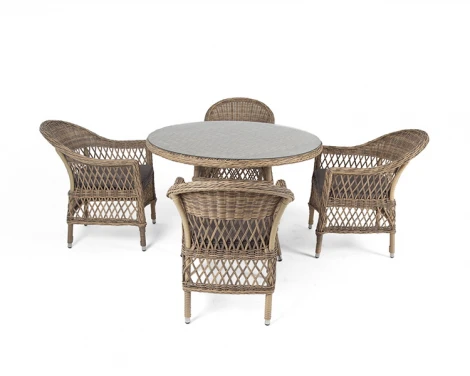 Обеденная группа из искусственного ротанга, цвет соломенный 4SIS Дольче DOLC4T-5-SET