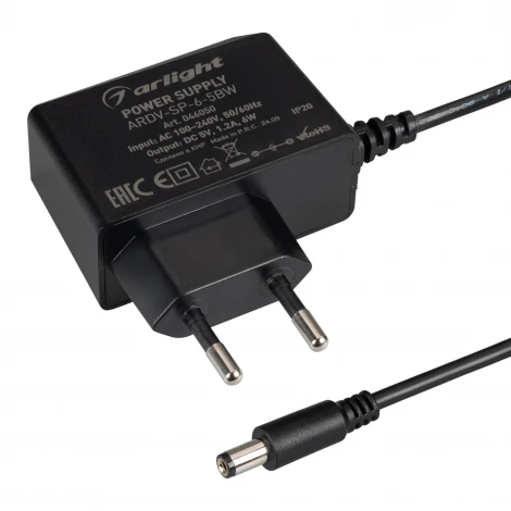 Блок питания ARDV-SP-6-5BW (5V, 1.2A, 6W) (Arlight, Адаптер, 5 лет) 046050