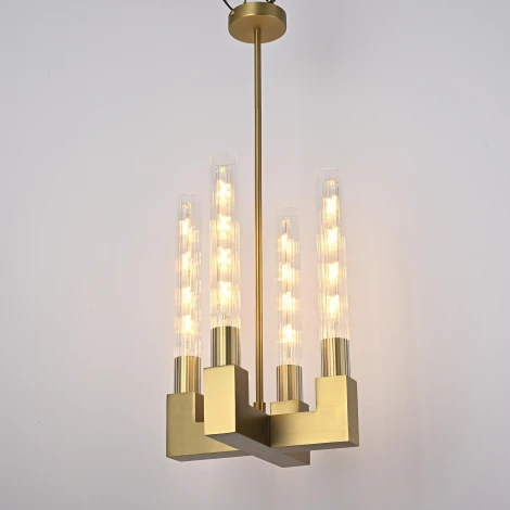 Потолочная люстра на штанге Rh Canelle Pendant Lamp 4 Modern Brass Imperiumloft 40,1566 (84608-22) (220V)