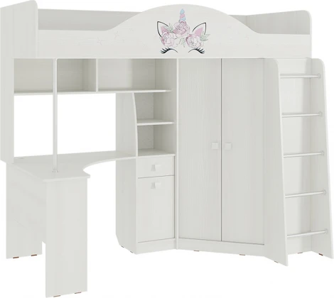 Набор мебели Фэнтези (Детский комплекс) Mebelson (ЛДСП/Белый) арт.MDF-08.1747