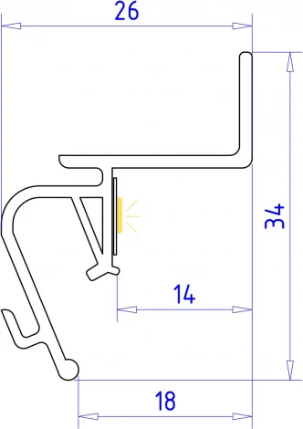 Алюминиевый профиль для натяжного потолка с шириной зазора 15мм для светодиодной ленты до 10мм Ambrella Illumination GP4100BK