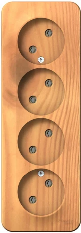 Розетка накладная четверная без заземления (ясень) Systeme Electric Blanca BLNRA000415