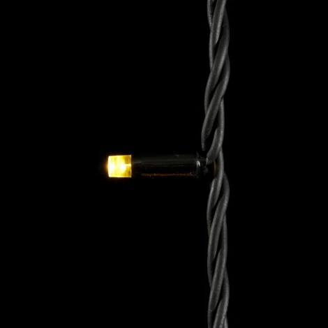 Гирлянда Нить 10м Тепло-Белая 24В, 75 LED, Провод Черный Каучук, IP65