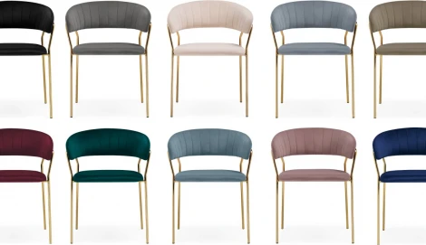 Стул на металлокаркасе Kamelia 1 (Kamelia 1 white fabric / gold) Woodville арт.15756