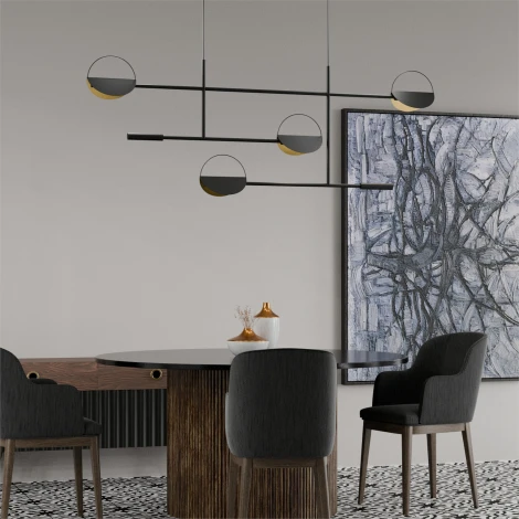 Подвесной светильник ярусный Lightera Urmia LE113L-130B Wi-Fi (LED, 220V, управление смартфоном, голосовое управление, умный дом - Алиса, Tuya Smart, Маруся, Smart Life, Экосистема Сбер, на тросе)