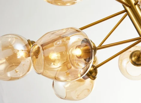 Потолочная люстра на штанге Simple Story 1048 1048-12PL (220V, шарики, молекулы)