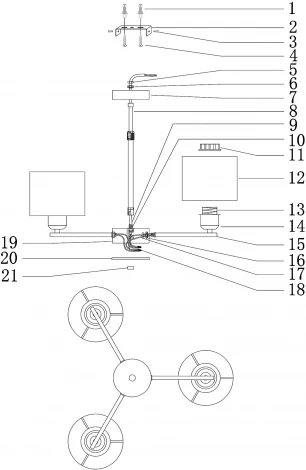 Потолочная люстра Moderli Vesta V1171-3P