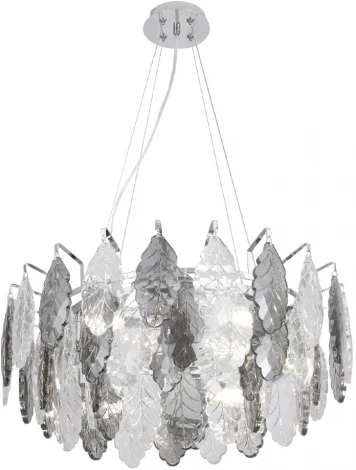 Подвесная люстра Crystal Lux TREVI SP6 CHROME (220V, хрусталь, на цепи, листья)