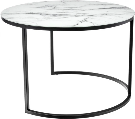 Набор кофейных столиков Bradex Home Tango белый мрамор с черными ножками (RF 0601)