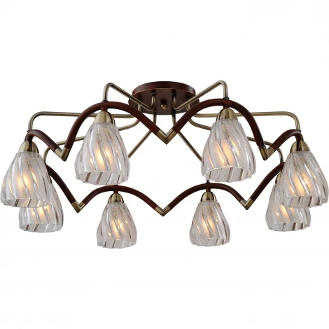 Потолочная люстра N-Light 407 407-08-53ABW antique brass + walnut