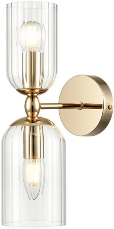 Бра Lumion Kassia 6586/2W золото/прозрачный, металл/стекло E14 2*40W 220V