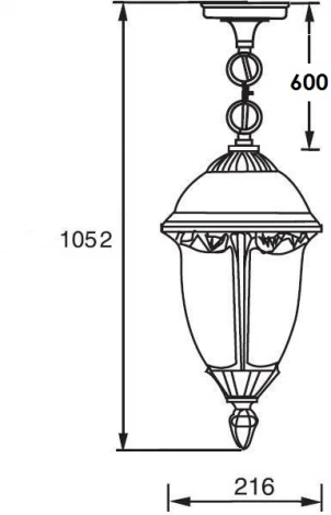 Уличный светильник подвесной Oasis Light St.LOUIS L 89105L Bl мат/тр