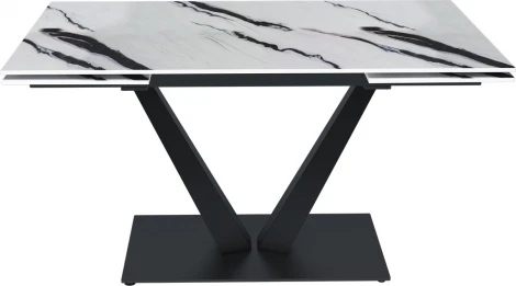 Стол раскладной Malibu (140+40+40), керамика глянцевая Panda White Top Concept арт.22771
