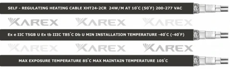 Греющий кабель со взрывозащитой XAREX XHT 24-2 CR 24 Вт/м