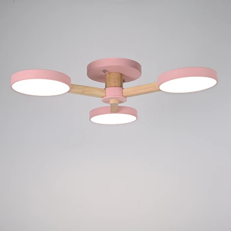 Потолочная люстра Wi-Fi на штанге Turna 3 Pink By ImperiumLoft Turna01 (LED, 220V, пульт управления, голосовое управление, умный дом - Алиса)