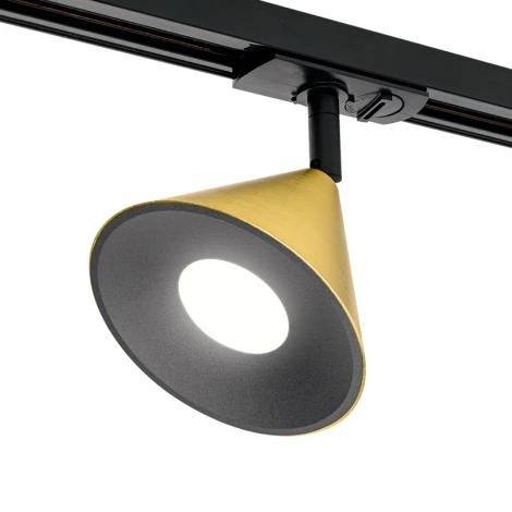 Трековый светильник однофазный Wolta WTL-GU10/08G под лампу GU10 Черный / Золотой BELLO
