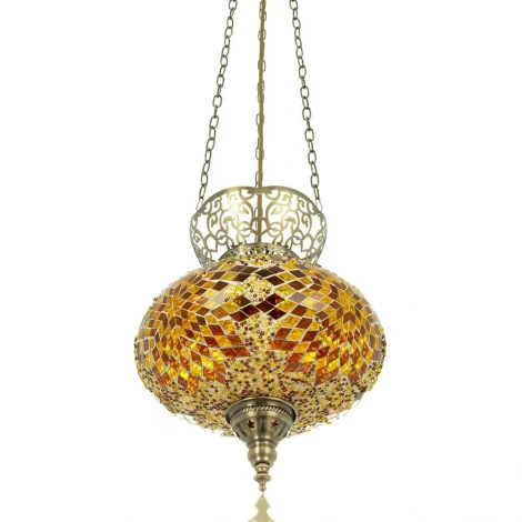 Подвесной светильник с подвесками Citilux Каир CL419125 Мозаика янтарь
