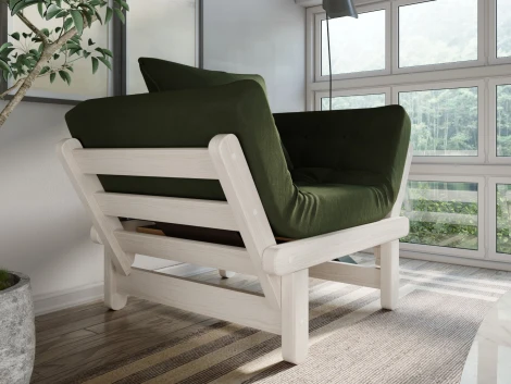 Кресло Arsko Сламбер беленый дуб зеленый велюр