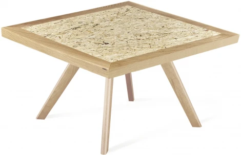 Столик журнальный SHT-S39/70/70 ДУБ/OSB прозрачный лак Sheffilton 6863755101