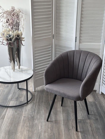 Стул МИШЕЛЬ 360 град. поворот. цвет B28 Темно-серый, велюр / черный каркас M-City 64749