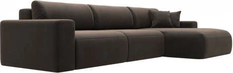 Диван угловой Лига-036 НПБ Классик Лонг правый угол (Коричневый/Велюр) Лига Диванов арт.121394