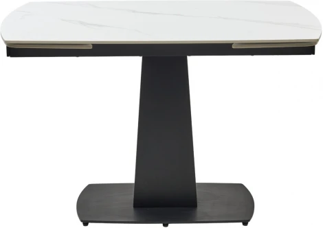 Стол M-City BALDE 140 MATT WHITE MARBLE SOLID CERAMIC / BLACK