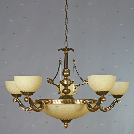 Люстра подвесная Ambiente by Brizzi Tenerife, 10 ламп, бронза с бежевым