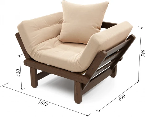 Кресло Arsko Сламбер орех бежевый велюр