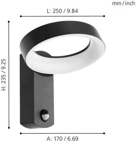 Настенный светильник уличный Eglo Pernate 97308 (LED, 220V)