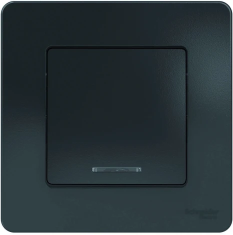 Выключатель встраиваемый одноклавишный с подсветкой (антрацит) Systeme Electric Blanca BLNVS010116