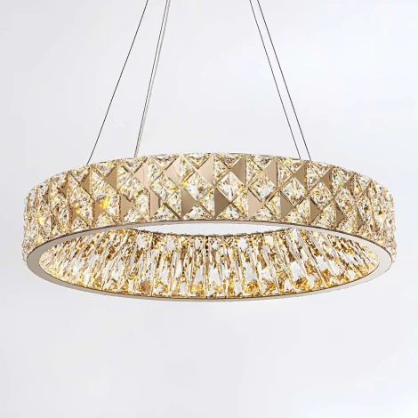 Подвесная люстра светодиодная хрустальная с регулировкой цветовой температуры Modelux MODELUX ML.335.600 GD