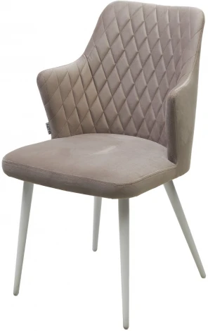 Стул M-City HERMAN ЛАТТЕ #25, велюр / белый каркас