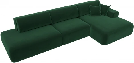 Диван угловой Лига-036 НПБ Модерн Лонг правый угол (Зеленый/Велюр) Лига Диванов арт.121427