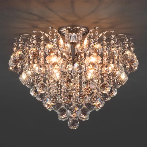 Потолочная люстра Eurosvet Ostiniya 3299/6 хром / прозрачный хрусталь