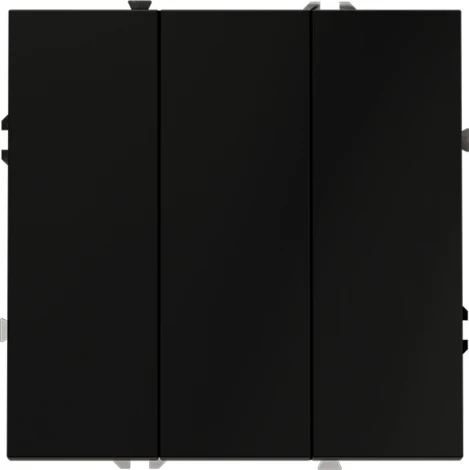 Выключатель трехклавишный (черный матовый) Voltum S70 VLS030108