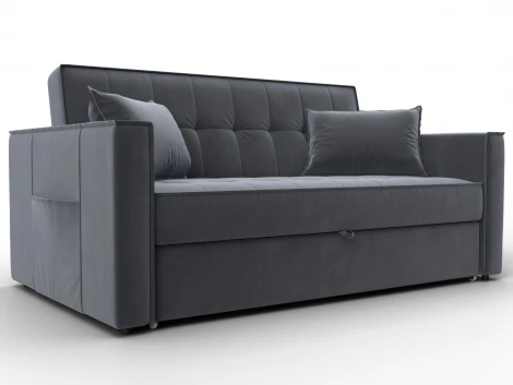 Диван прямой Лига-104 (140) (ЛДСП,Брус,Фанера,Велюр/Серый) Лига Диванов 134871