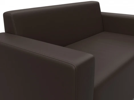 Диван прямой Лига-093 (ДСП,Брус,Фанера/Пластик/Экокожа/Коричневый) Лига Диванов 132457