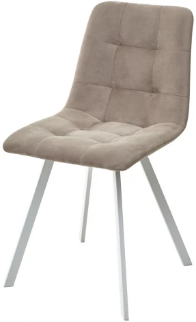 Стул CHILLI-Q SQUARE латте #25, велюр / белый каркас, 4 шт./1 к