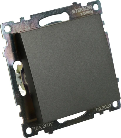 Выключатель одноклавишный (графит) Stekker Катрин 49410