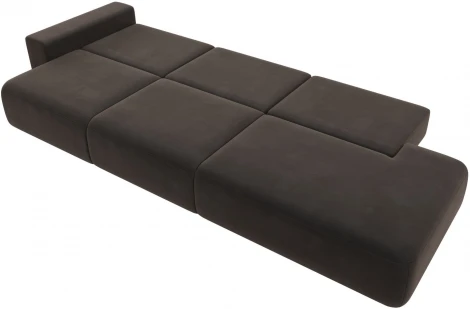 Диван прямой Лига-036 НПБ Модерн Лонг подлокотник слева (Коричневый/Велюр) Лига Диванов арт.121360L