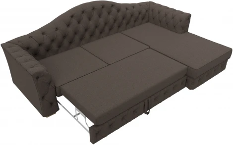 Диван угловой Артис правый угол (Коричневый/Рогожка) Лига Диванов арт.122770