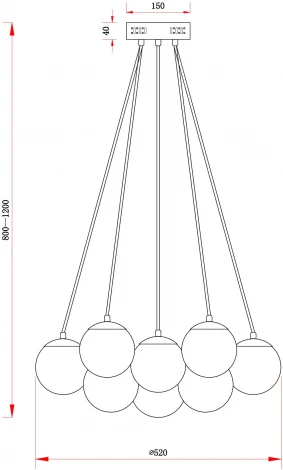 Подвесной светильник Freya Fiesta FR5231PL-13CH (220V, на проводе, шарики)
