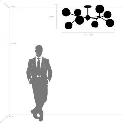 Потолочная люстра Lightstar Beta 785086 (220V, молекулы)