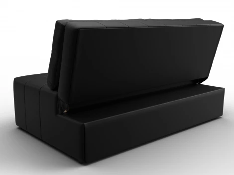 Диван прямой Лига-107 (140) (ЛДСП,Брус,Фанера,Экокожа/Черный) Лига Диванов 134925